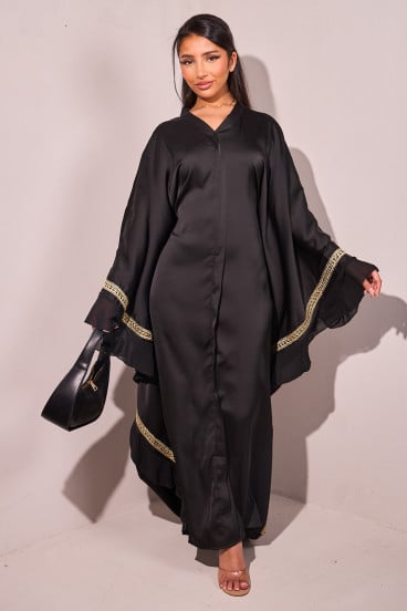 Robe papillon satinée noire