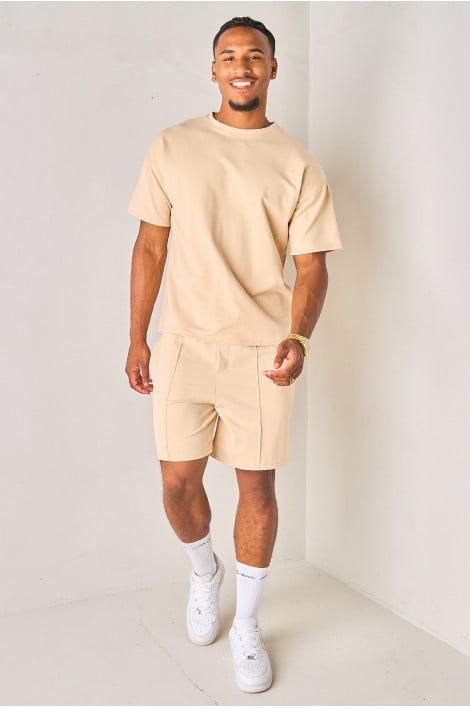 Ensemble 2 pièces tee-shirt + short beige