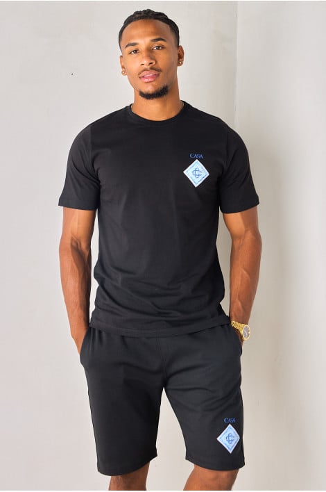 Ensemble 2 pièces tee-shirt + short "CASA" noir