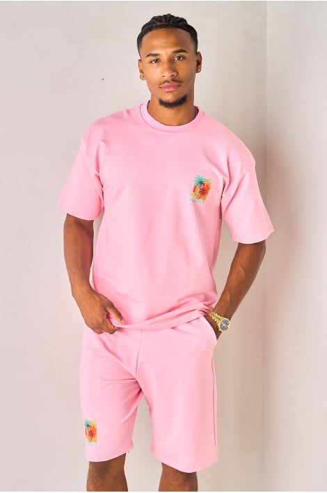 Ensemble 2 pièces rose tee-shirt + short "Algeria"
