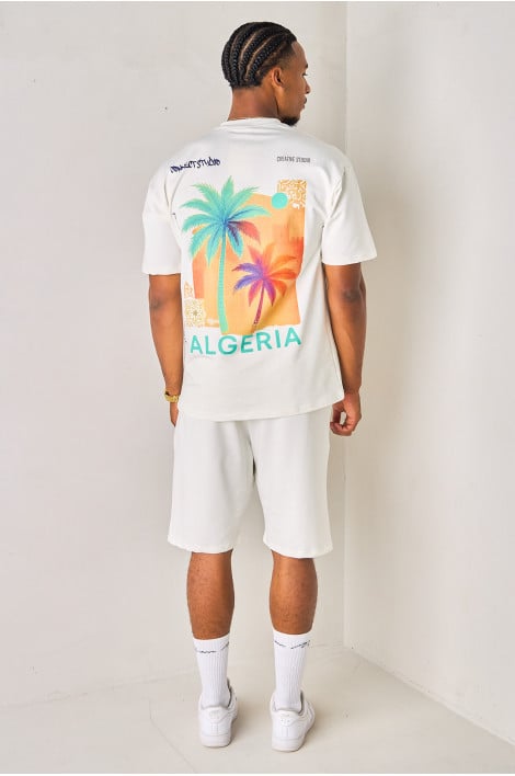 Ensemble 2 pièces blanc tee-shirt + short "Algeria"